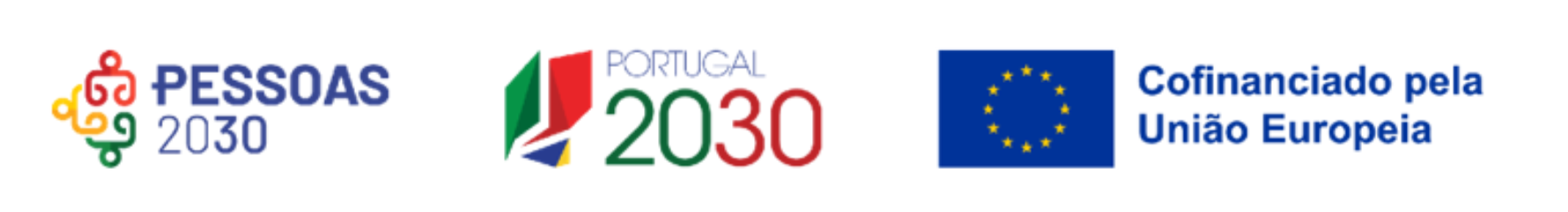 Logotipos PESSOAS 2030, Portugal 2030 e Cofinanciado pela Uni�o Europeia
