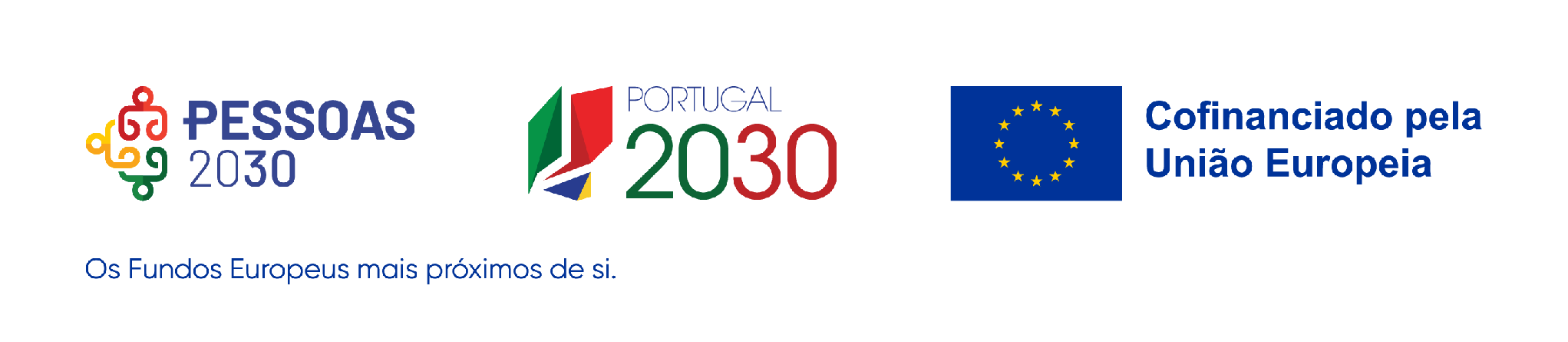 Logótipos obrigatórios: PESSOAS 2030, Portugal 2030, Cofinanciado pela União Europeia