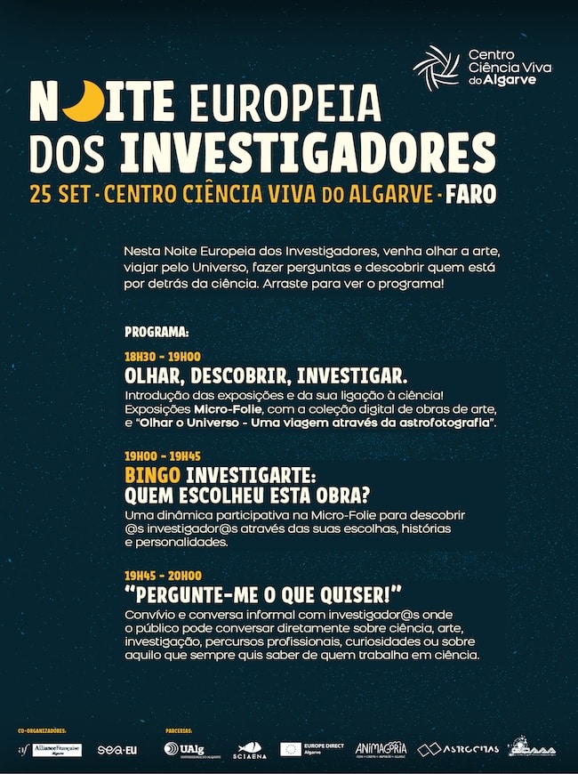 CCVAlg | InvestigArte - Quem está por detrás da ciência?" Noite Europeia dos Investigadores - Mais Algarve